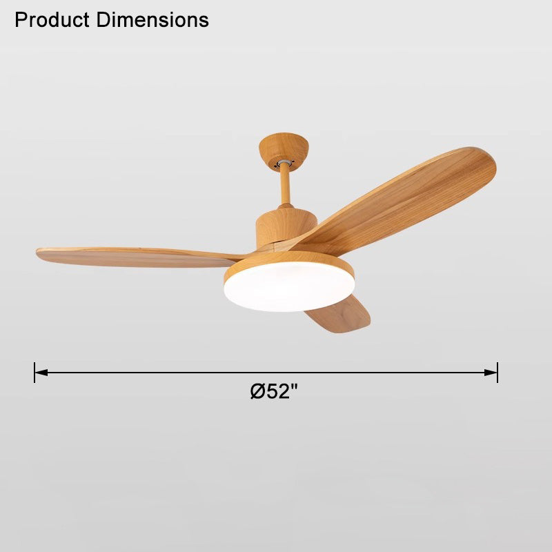 Hexton Modern Ceiling Fan – LED Integrated Light Wood Blade Black Finish Living Room Bedroom Decorative Lighting