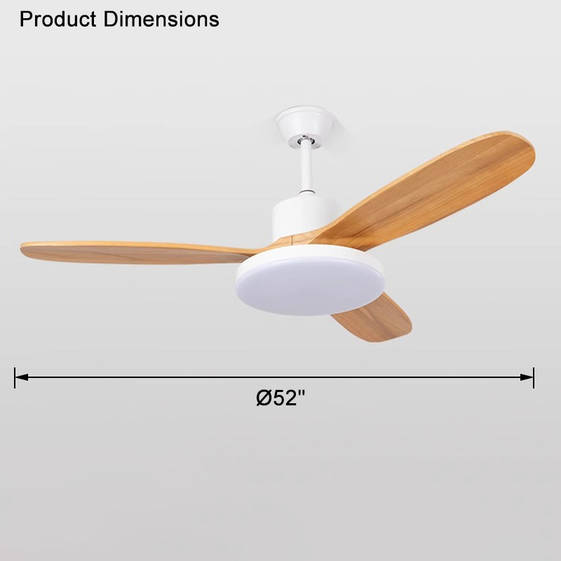 Hexton Modern Ceiling Fan – LED Integrated Light Wood Blade Black Finish Living Room Bedroom Decorative Lighting