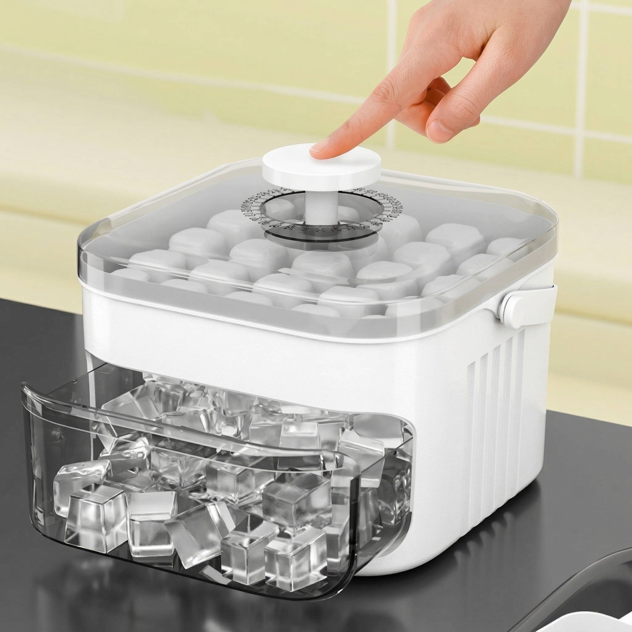 Glacix Chill Ice Maker – Double Layer Press Release Cube Tray Freezer Container Lid Storage Kitchen