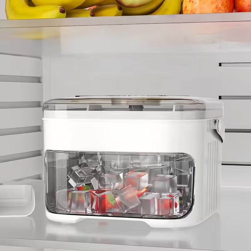 Glacix Chill Ice Maker – Double Layer Press Release Cube Tray Freezer Container Lid Storage Kitchen