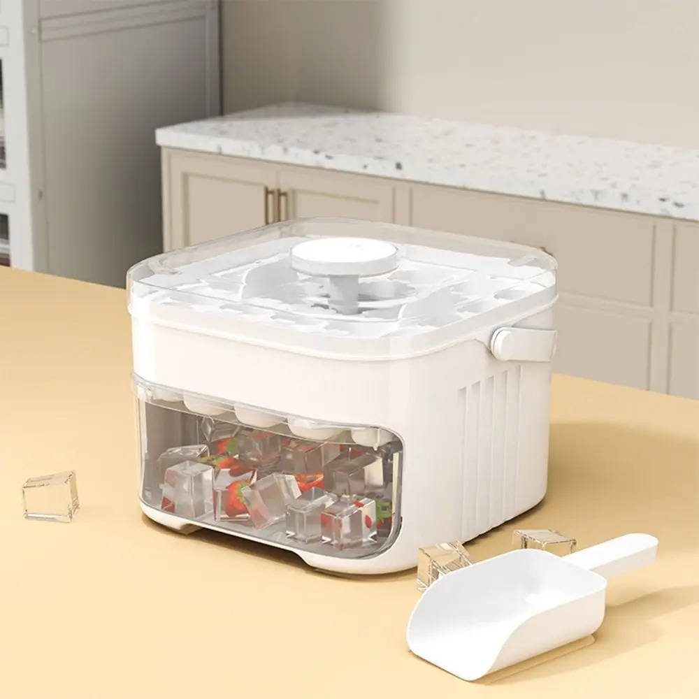 Glacix Chill Ice Maker – Double Layer Press Release Cube Tray Freezer Container Lid Storage Kitchen