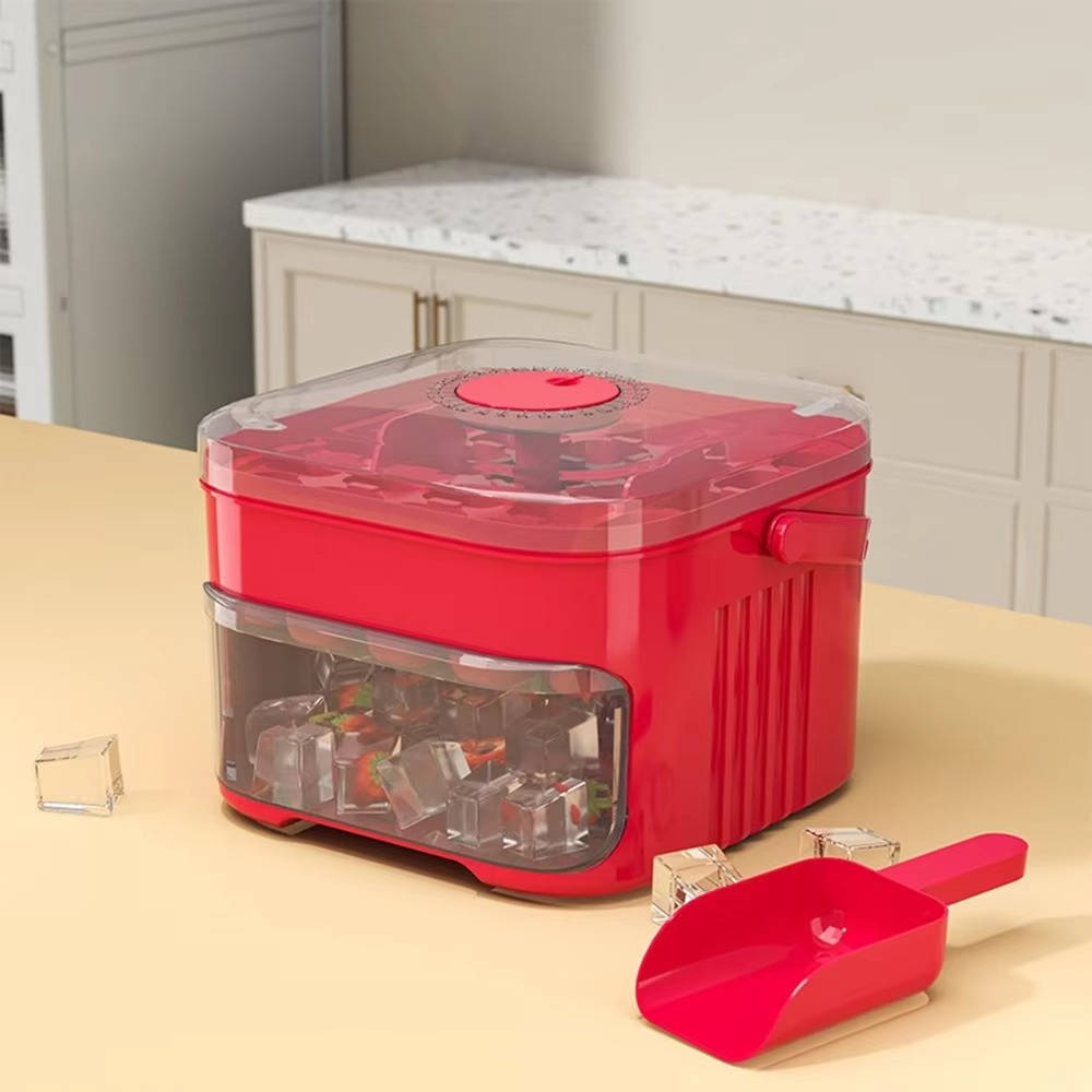 Glacix Chill Ice Maker – Double Layer Press Release Cube Tray Freezer Container Lid Storage Kitchen
