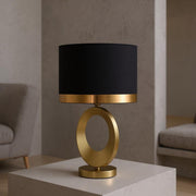 Gold Oval Frame Table Lamp – Modern Luxury Bedside Light