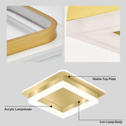 Geometric LED Ceiling Light – Modern Square Flush Mount Fixture