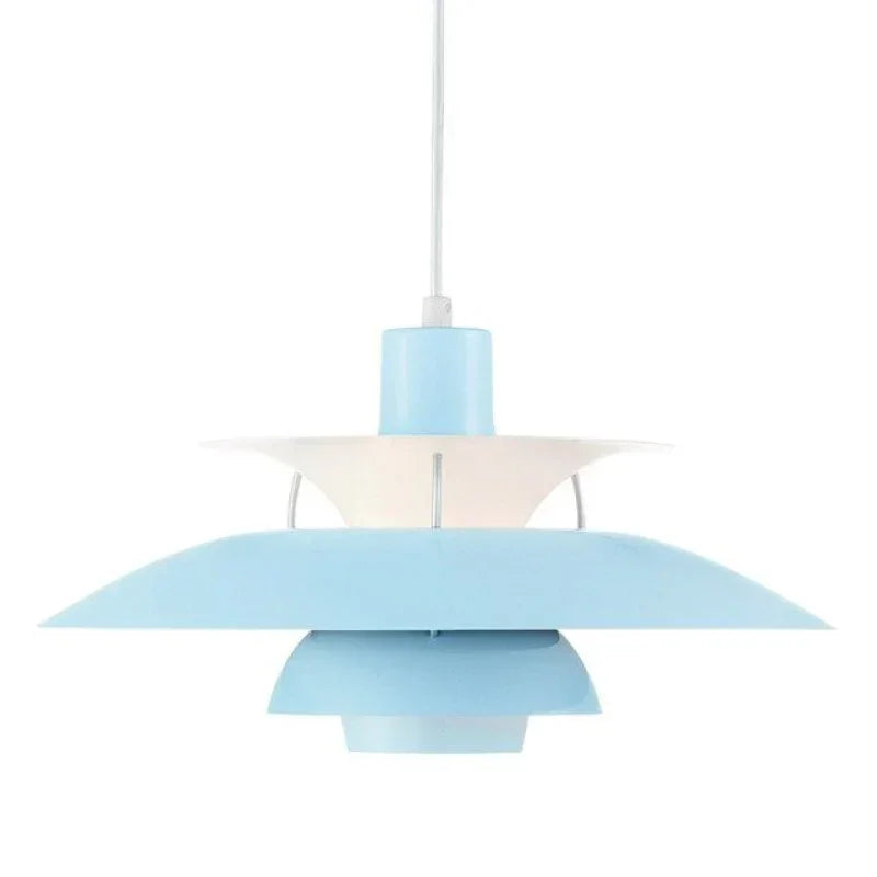 Stratova Tier Pendant Light – Modern White Metal Layered Ceiling Dining Room Kitchen Island Chandelier