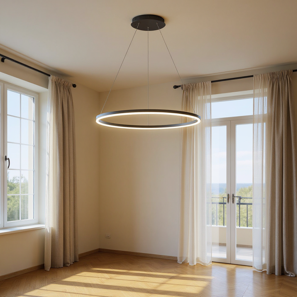 Orbit Ring Chandelier Light – LED Modern Circular Suspended Ceiling Lighting Fixture