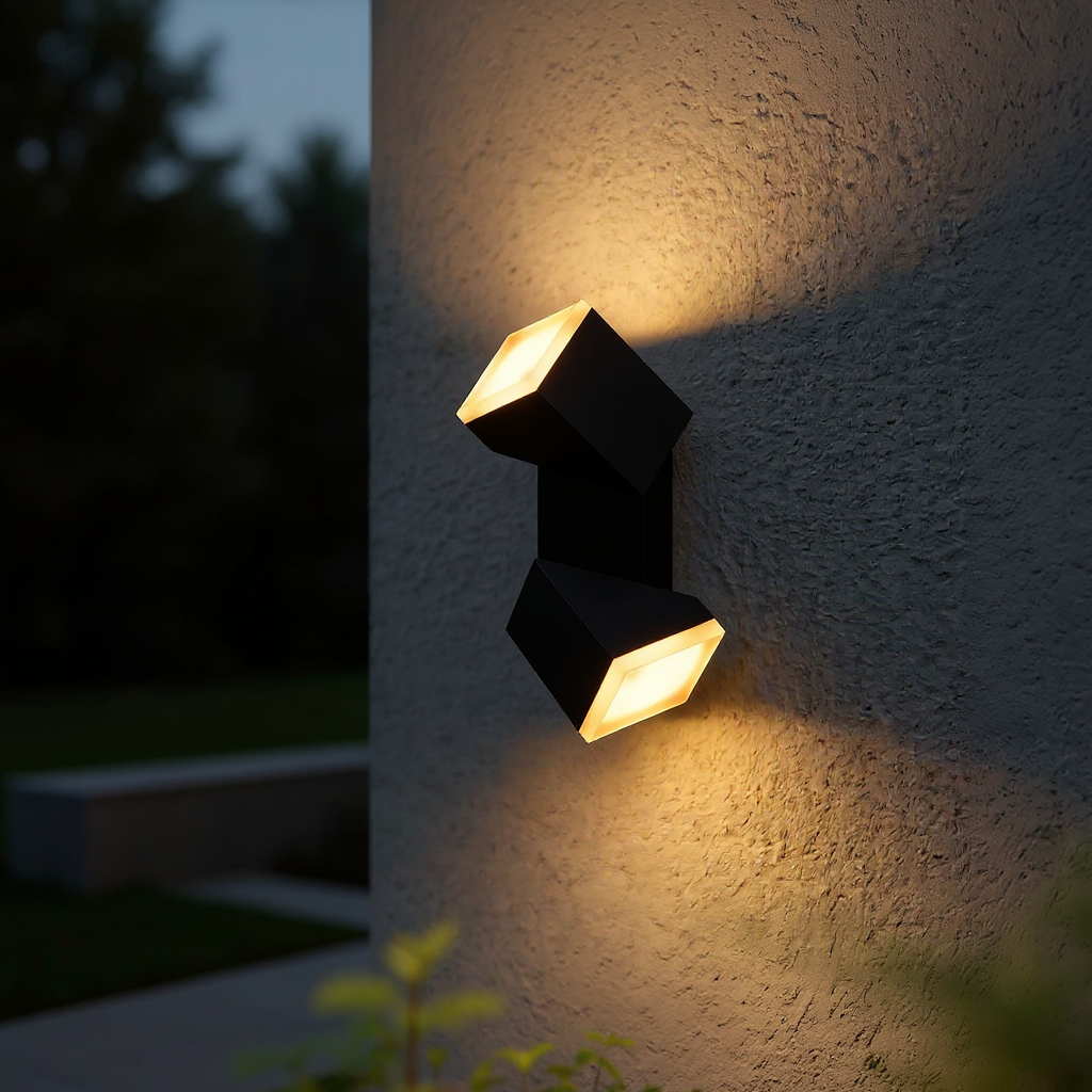 Axis Dual Cube Wall Lamp – Adjustable LED Outdoor Wall Light Fixture
