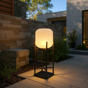 Frosted Globe Solar Outdoor Floor Lamp – Modern Waterproof LED Outdoor Light