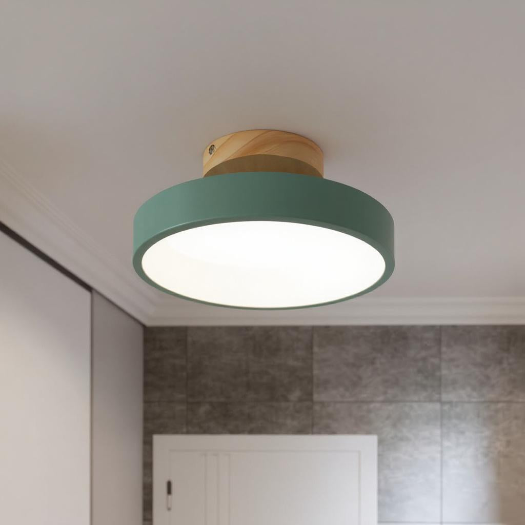 Nordic Wood Semi-Flush Ceiling Light – Minimalist LED Ceiling Fixture