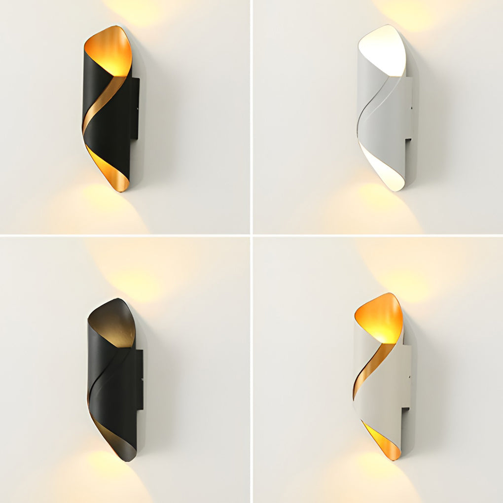 LED Spiral Outdoor Wall Light – Modern Waterproof Up and Down Exterior Fixture