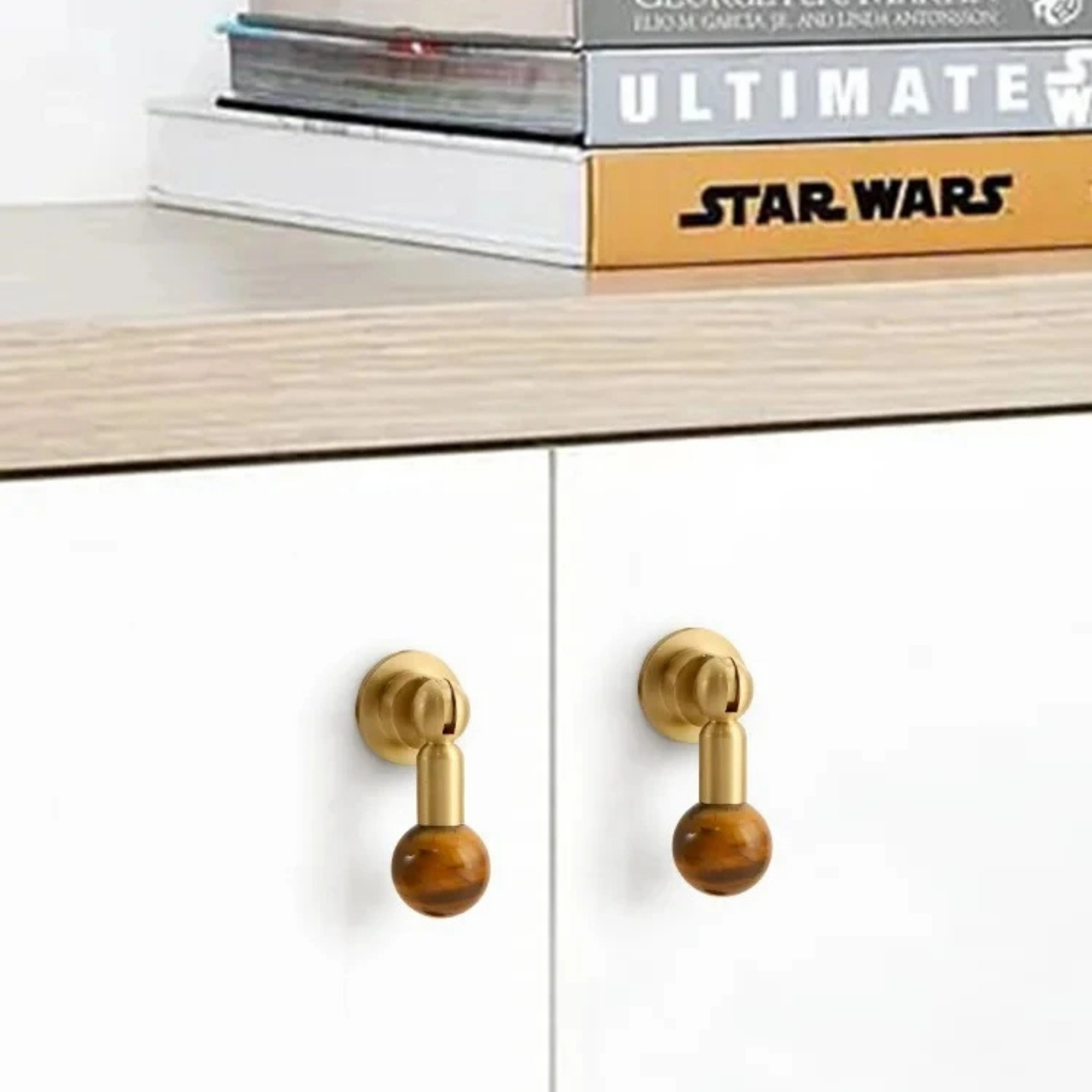 Meridio Sphere Cabinet Knob – Brass Wood Ball Hardware Drawer Pull Kitchen Bathroom Furniture Handles
