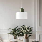 Glass Cylinder Pendant Light – Modern Colourful Hanging Fixture