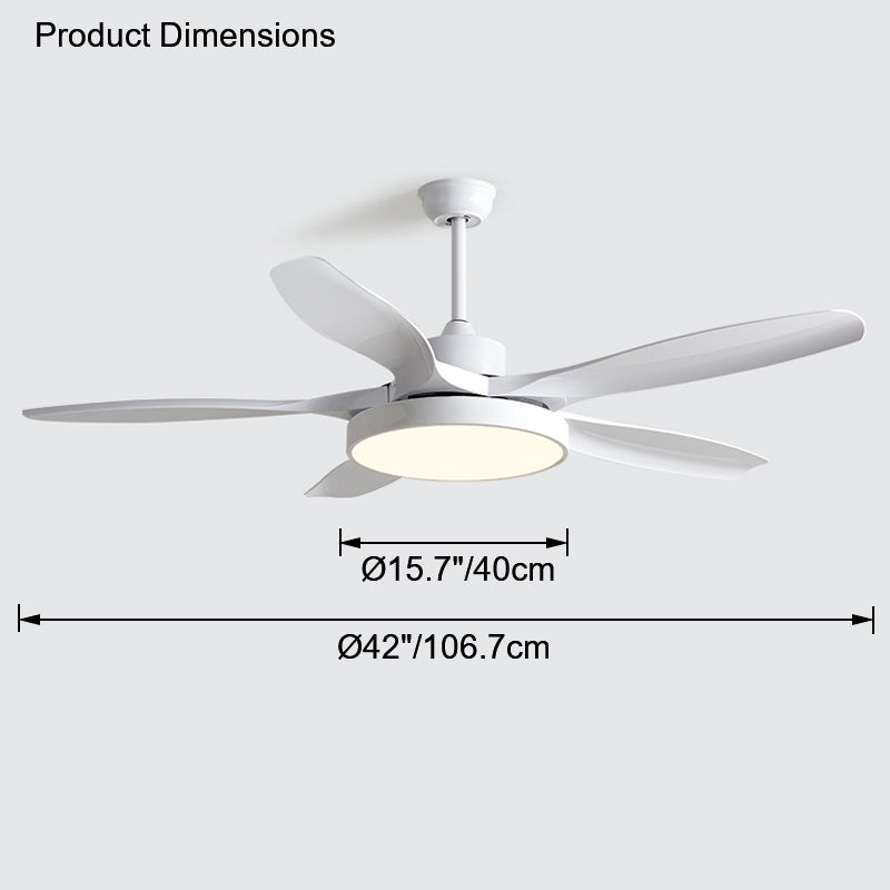 Breckton Ceiling Fan Light – Modern Wood Blade LED Living Room Bedroom Decorative Lighting Fixture Green