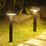 Circular Square Halo Solar Pathway Lights – Waterproof LED Landscape Bollard Lamps