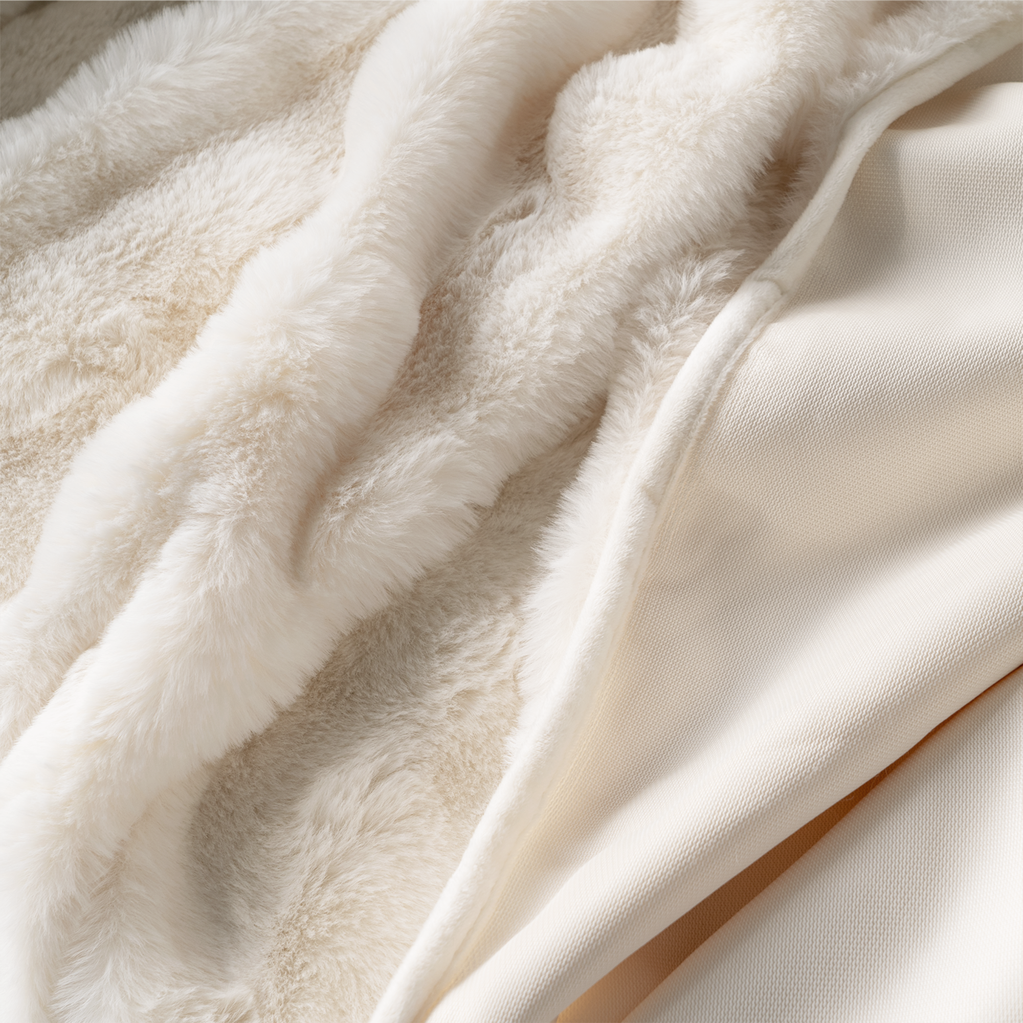 Cirrus Plush Throw Blanket – Faux Fur Channel Stitch Grey Luxury Soft Cozy Bedroom Living Room Decor