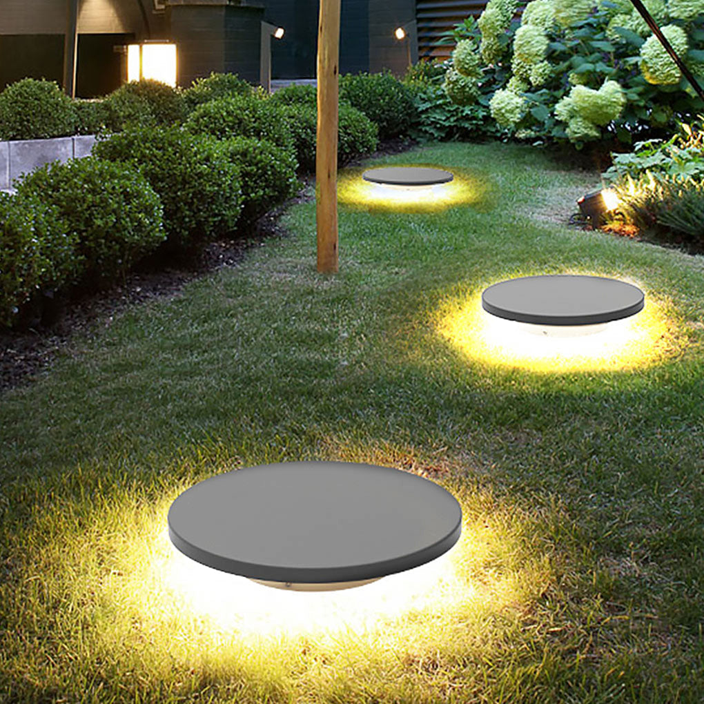 Flat Disc Solar Ground Lights for Garden Pathways – Waterproof LED Outdoor Landscape Fixtures