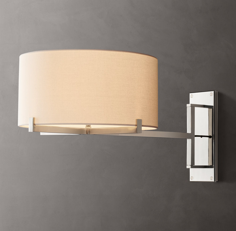 Paulin Drum Swing Sconce – Adjustable Drum Shade Wall Lighting Fixture