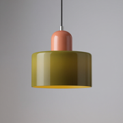 Glass Cylinder Pendant Light – Modern Colourful Hanging Fixture