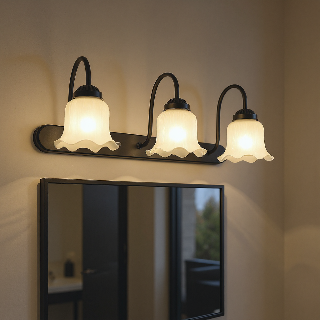 Floret Bell Glass Vanity Light – Classical Bathroom Mirror Fixture