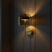 Modern Glass Globe Wall Lamp – Brass Rod Geometric Accent Light