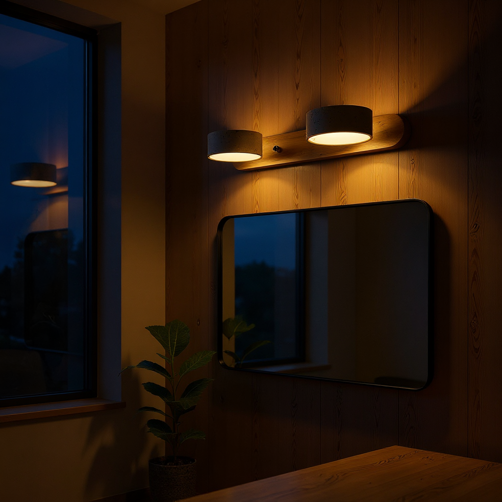 Travin Duo Wall Lamp – Travertine Wood LED Wall Lighting Fixture