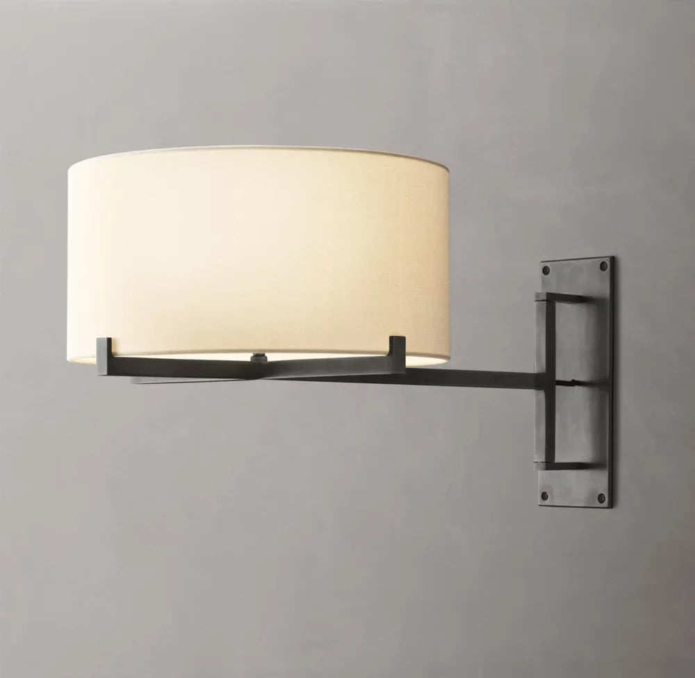 Paulin Drum Swing Sconce – Adjustable Drum Shade Wall Lighting Fixture