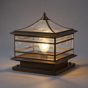 Textured Glass LED Pillar Lights – Waterproof Outdoor Fixtures