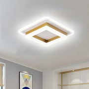 Geometric LED Ceiling Light – Modern Square Flush Mount Fixture