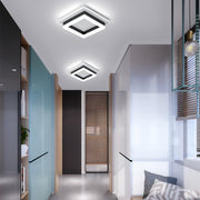 Geometric LED Ceiling Light – Modern Square Flush Mount Fixture