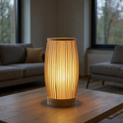 Bamboo Slatted Table Lamp – Japanese Lantern-Style Ambient Light