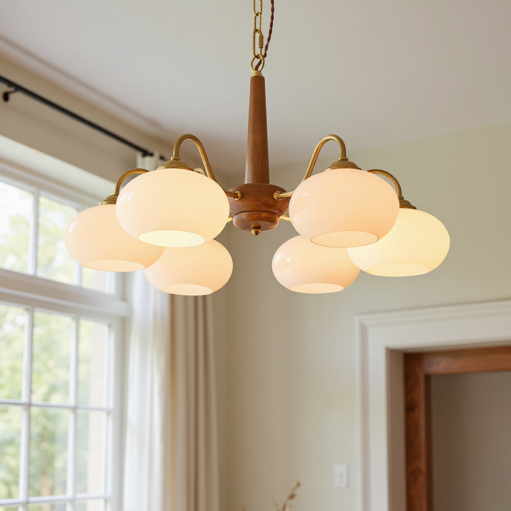 Meadow Globe Chandelier – LED Mid-Century Inspired Glass Ceiling Light Fixture