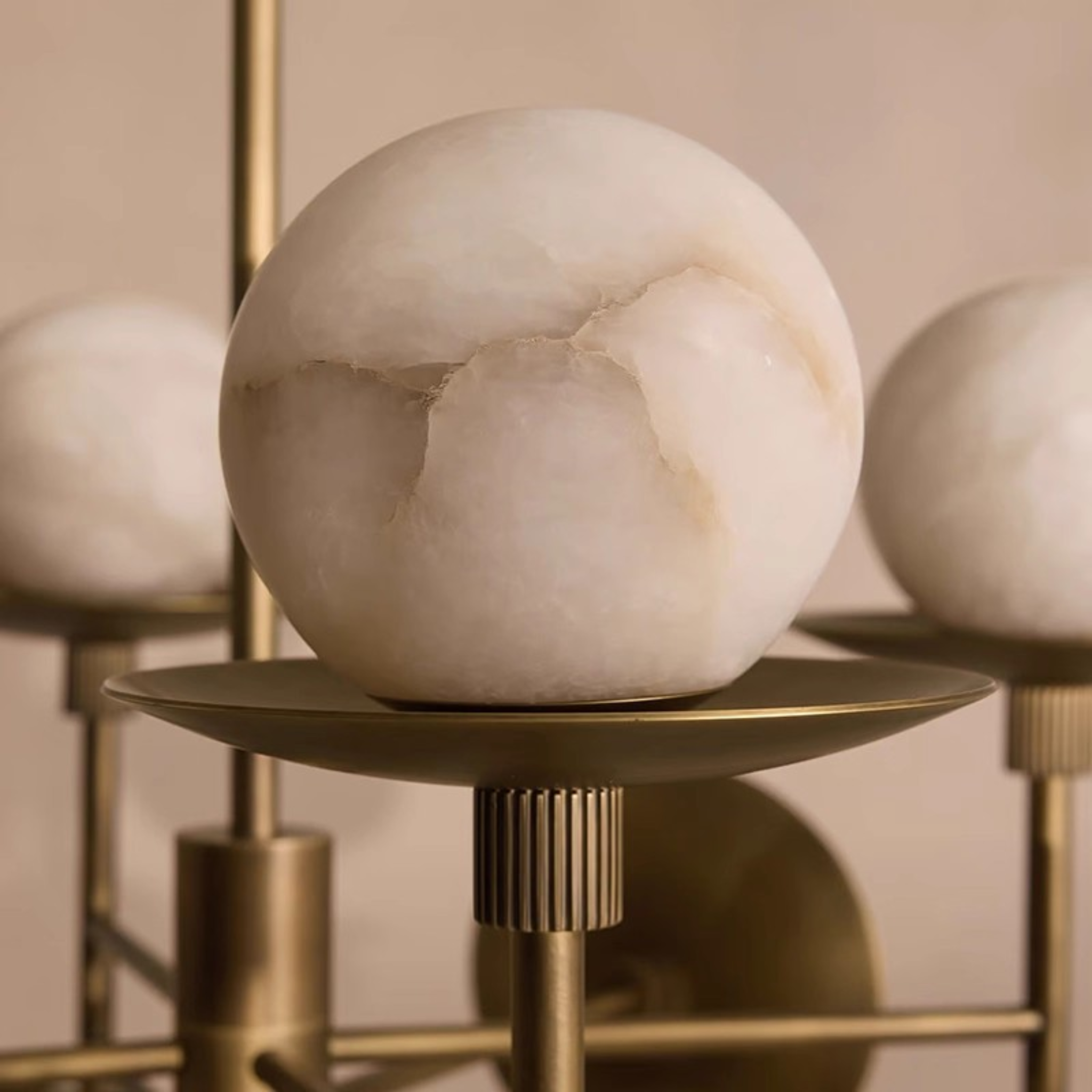 Orbitus Globe Chandelier – Mid Century Modern Brass Glass Ball Pendant Light Dining Room Ceiling