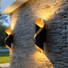 LED Spiral Outdoor Wall Light – Modern Waterproof Up and Down Exterior Fixture