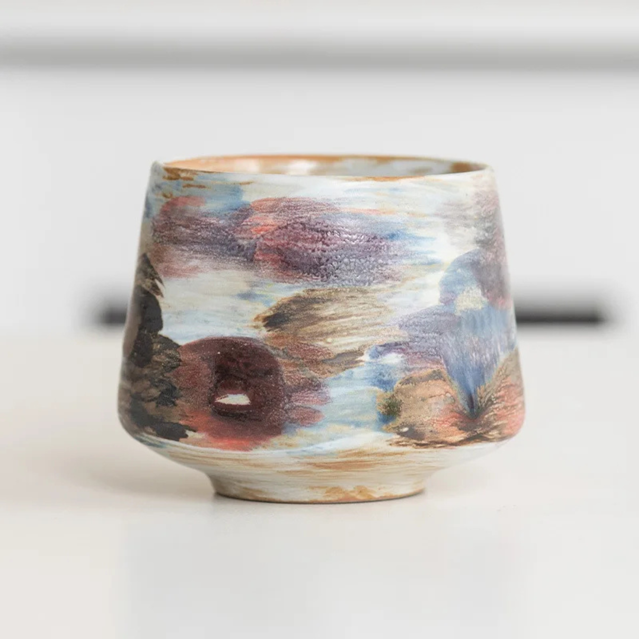 Paloma Ceramic Cup – Handcrafted Reactive Glaze Coffee Mug Latte Cup Artisan Pottery Drinkware