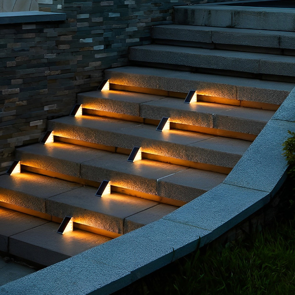 TriEdge Solar Step Lights – Waterproof LED Outdoor Stair and Wall Fixtures