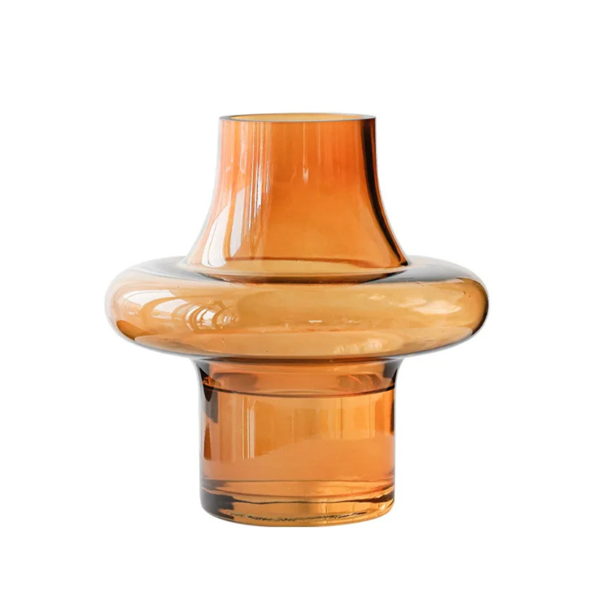 Solmara Glass Vase Set – Amber Decorative Centerpiece Modern Living Room Bedroom Table Decor
