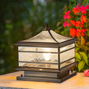 Textured Glass LED Pillar Lights – Waterproof Outdoor Fixtures