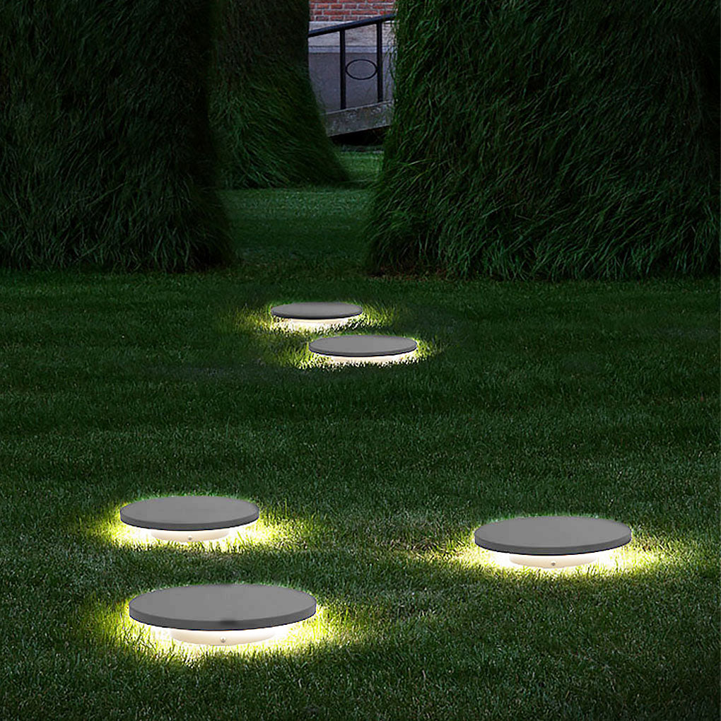 Flat Disc Solar Ground Lights for Garden Pathways – Waterproof LED Outdoor Landscape Fixtures