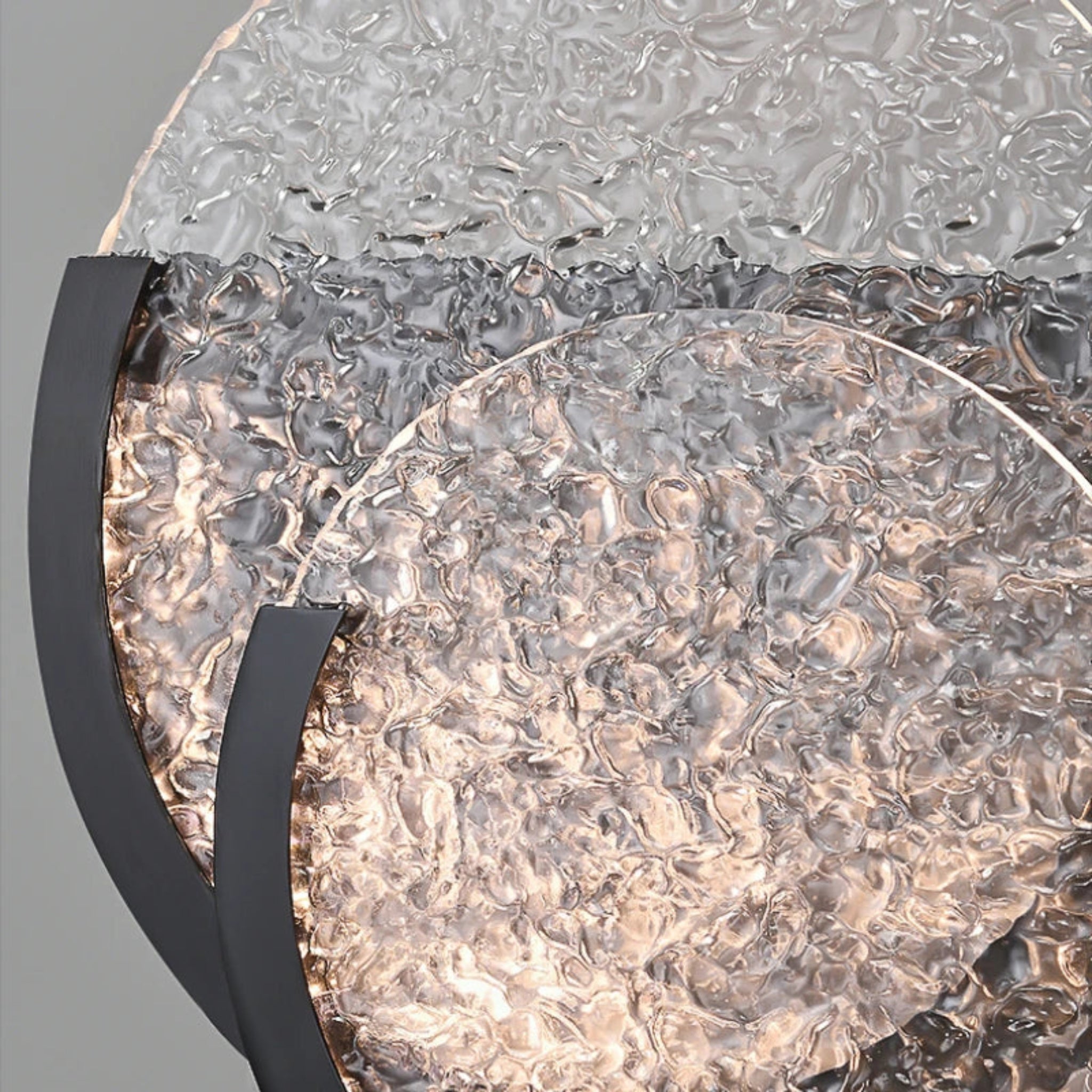 Cravell Moon Wall Sconce – LED Crackle Glass Modern Decorative Bedroom Living Room Lighting Fixture