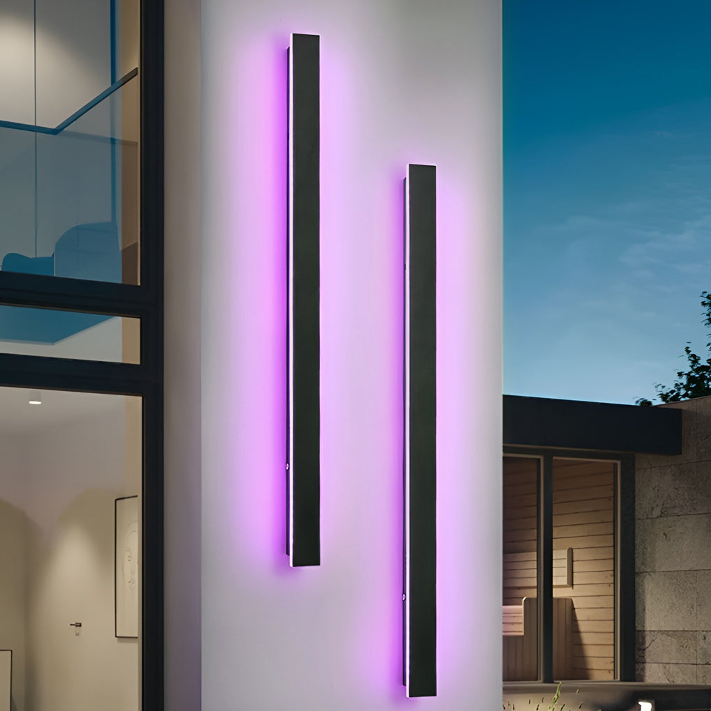 Modern LED Outdoor Wall Light – Long Vertical Strip Fixture