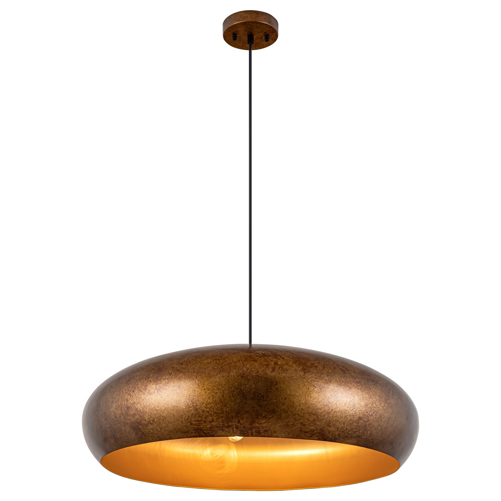 Caldera Dome Pendant Light – Modern Bronze Industrial Dining Room Ceiling Lighting Fixture