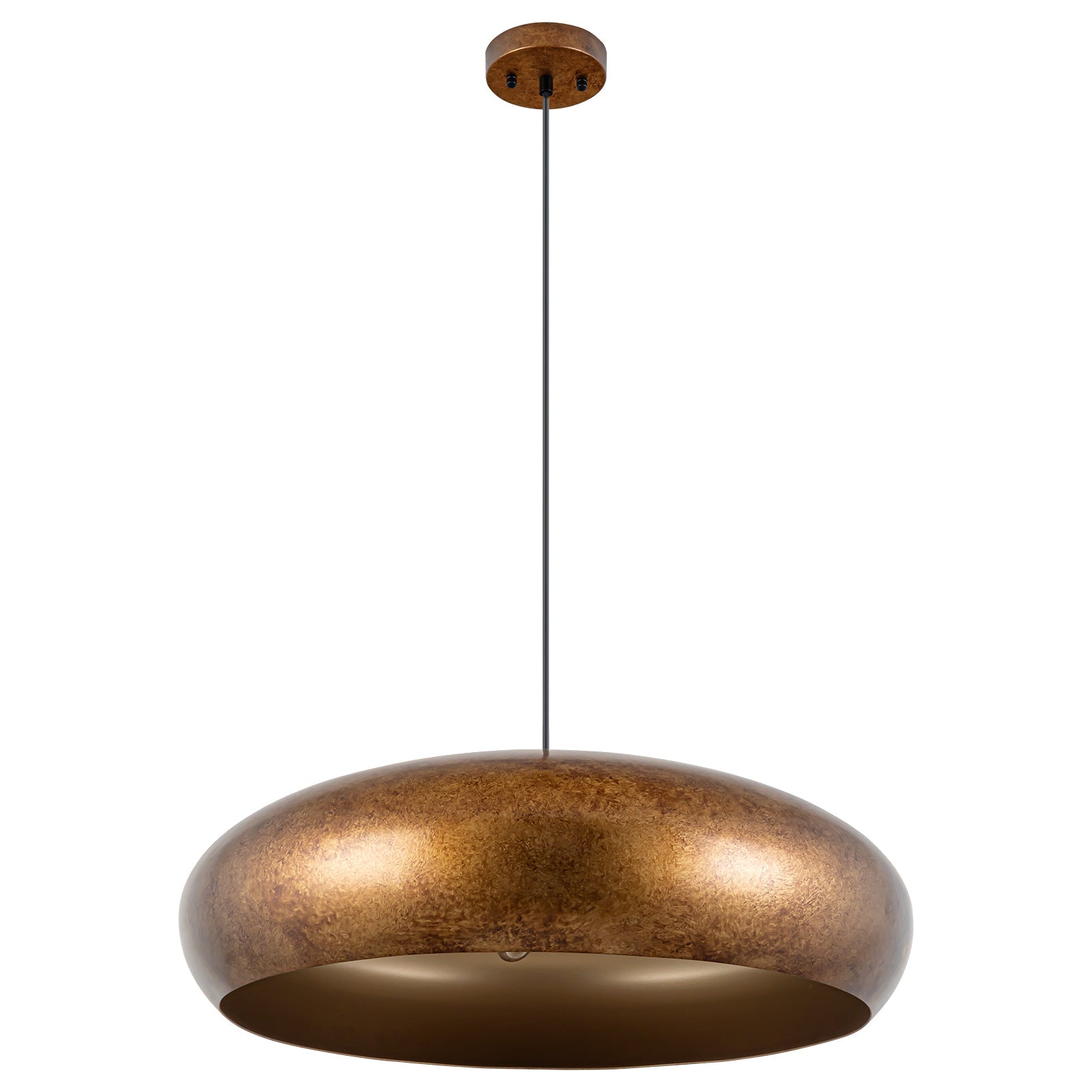 Caldera Dome Pendant Light – Modern Bronze Industrial Dining Room Ceiling Lighting Fixture