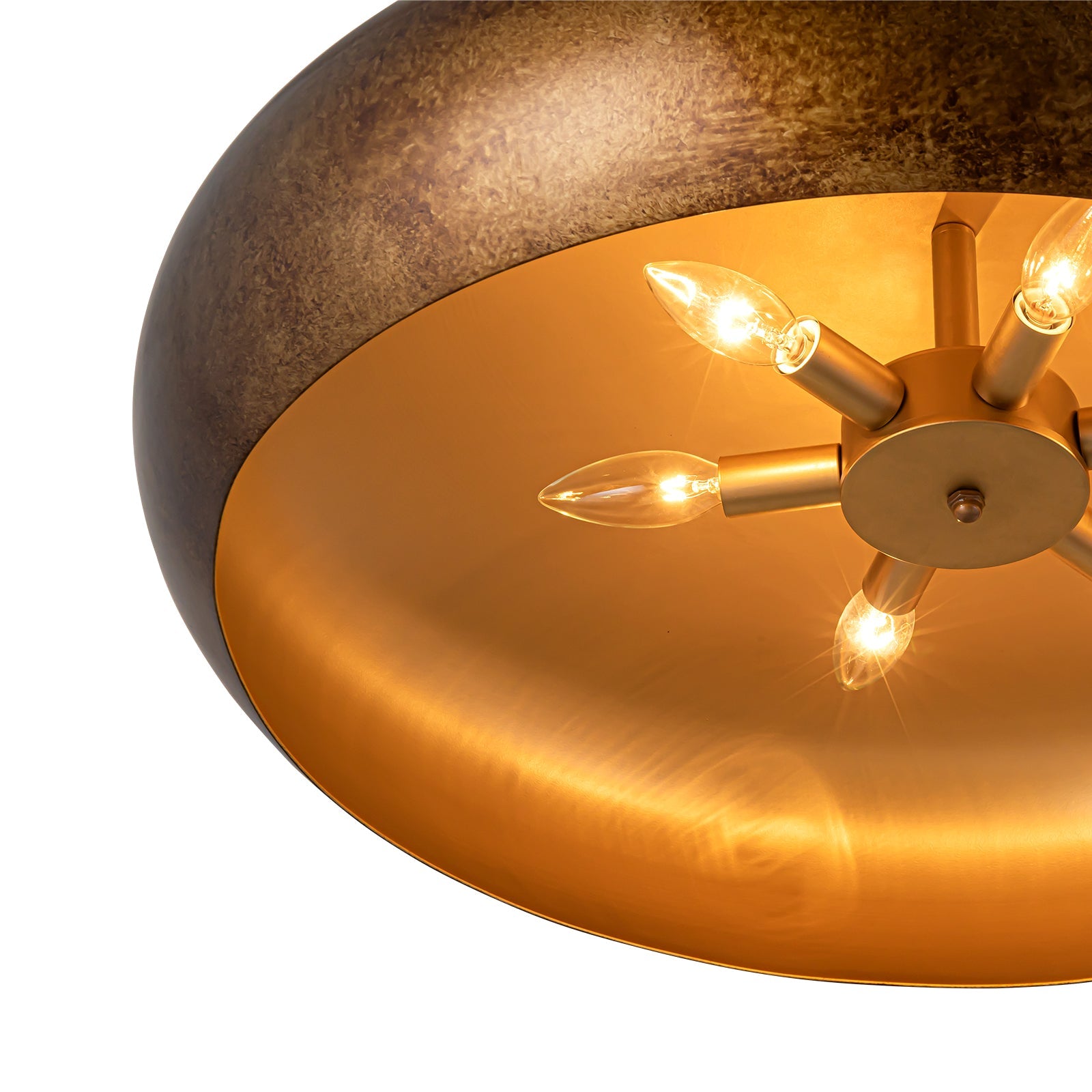 Caldera Dome Pendant Light – Modern Bronze Industrial Dining Room Ceiling Lighting Fixture