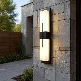 Rectangular LED Outdoor Wall Light – Waterproof Black Exterior Fixture