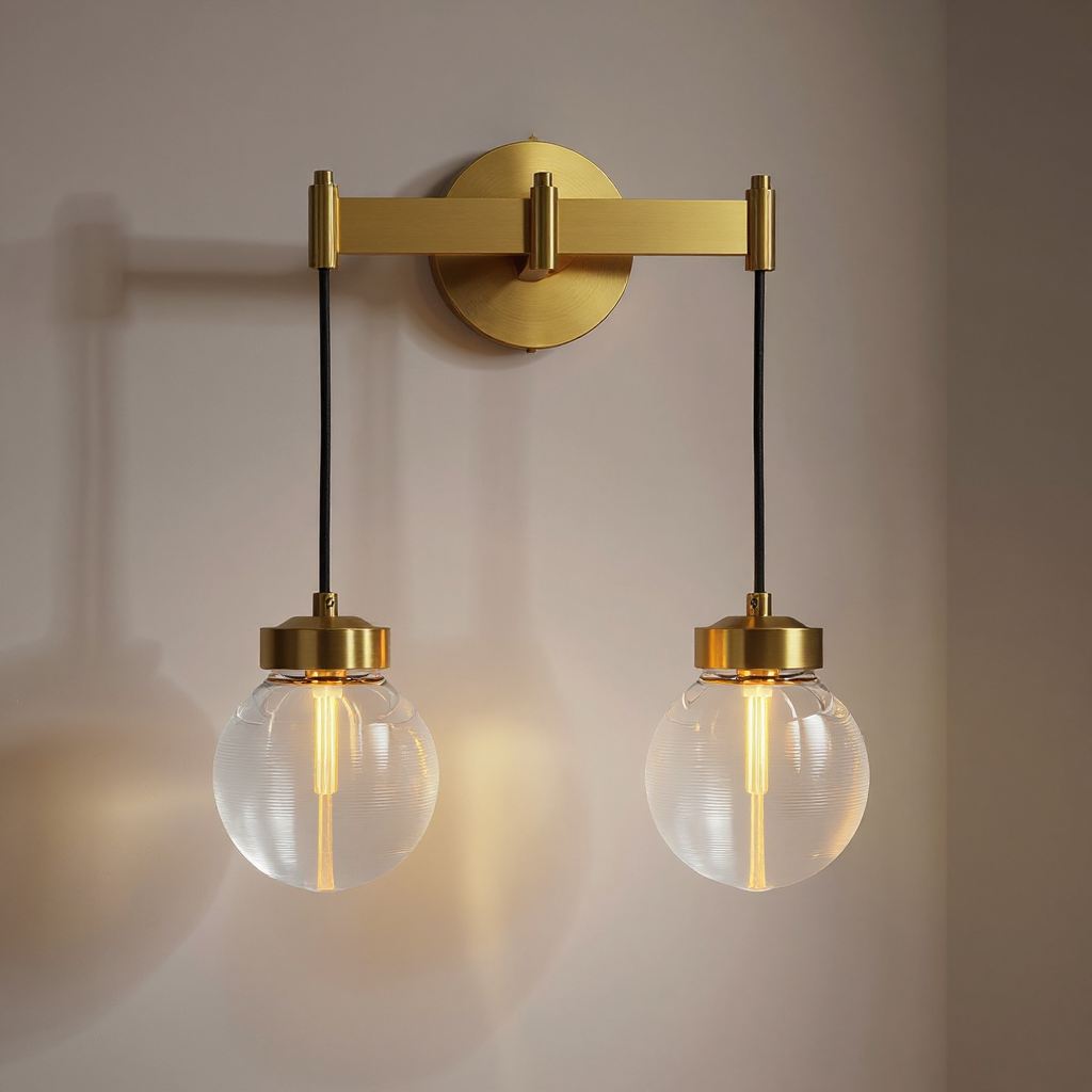 Lunaro Globe Wall Lamp – Brass Bar Glass Pendant Interior Wall Lighting Fixture