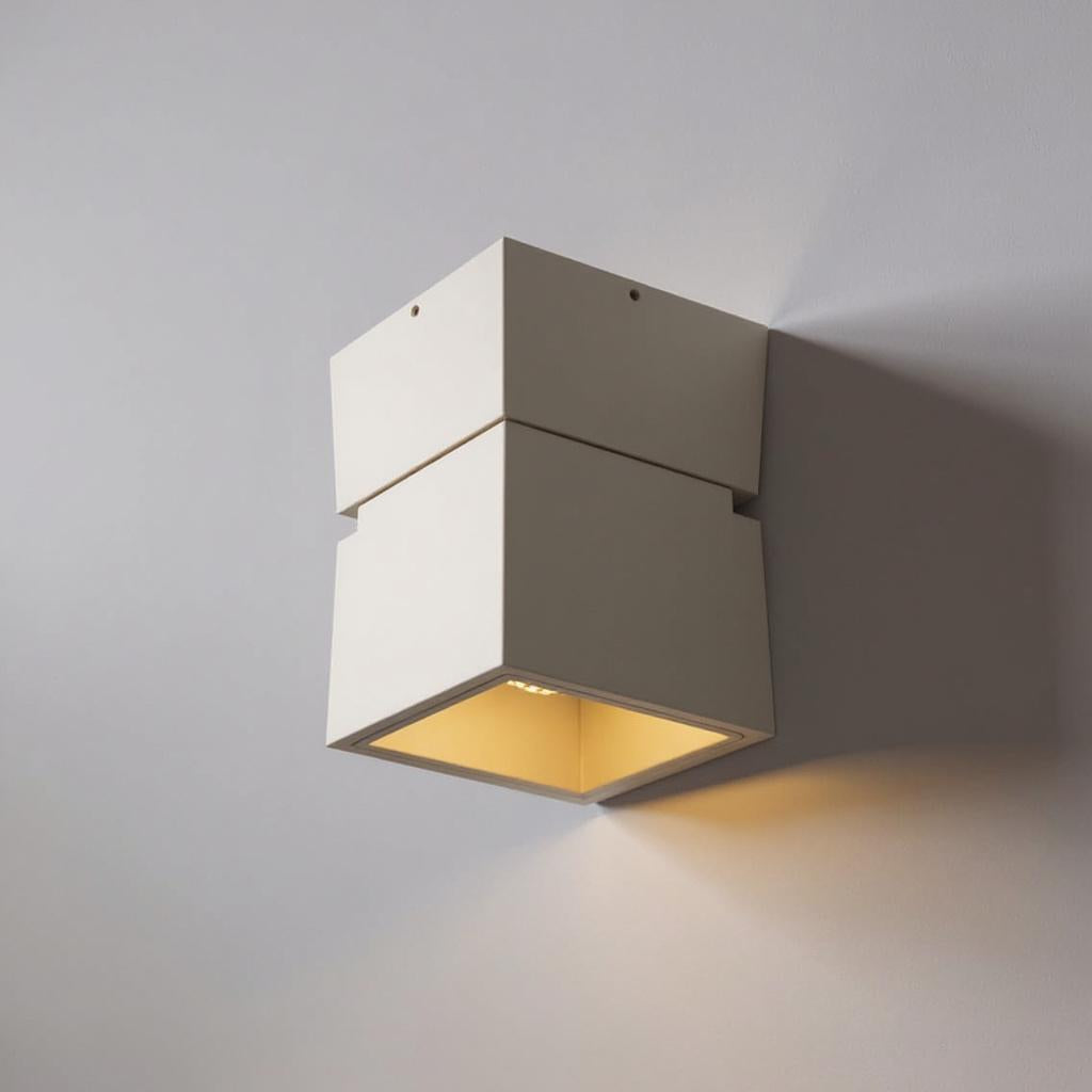 Modern Adjustable Cube LED Ceiling Light – Semi-Flush Rotatable Aluminium Fixture