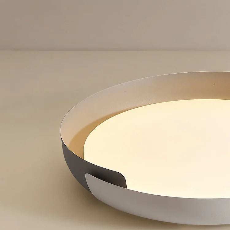 Solara Round Wood Accent LED Ceiling Light – Modern Flush Mount Bedroom Living Room Fixture