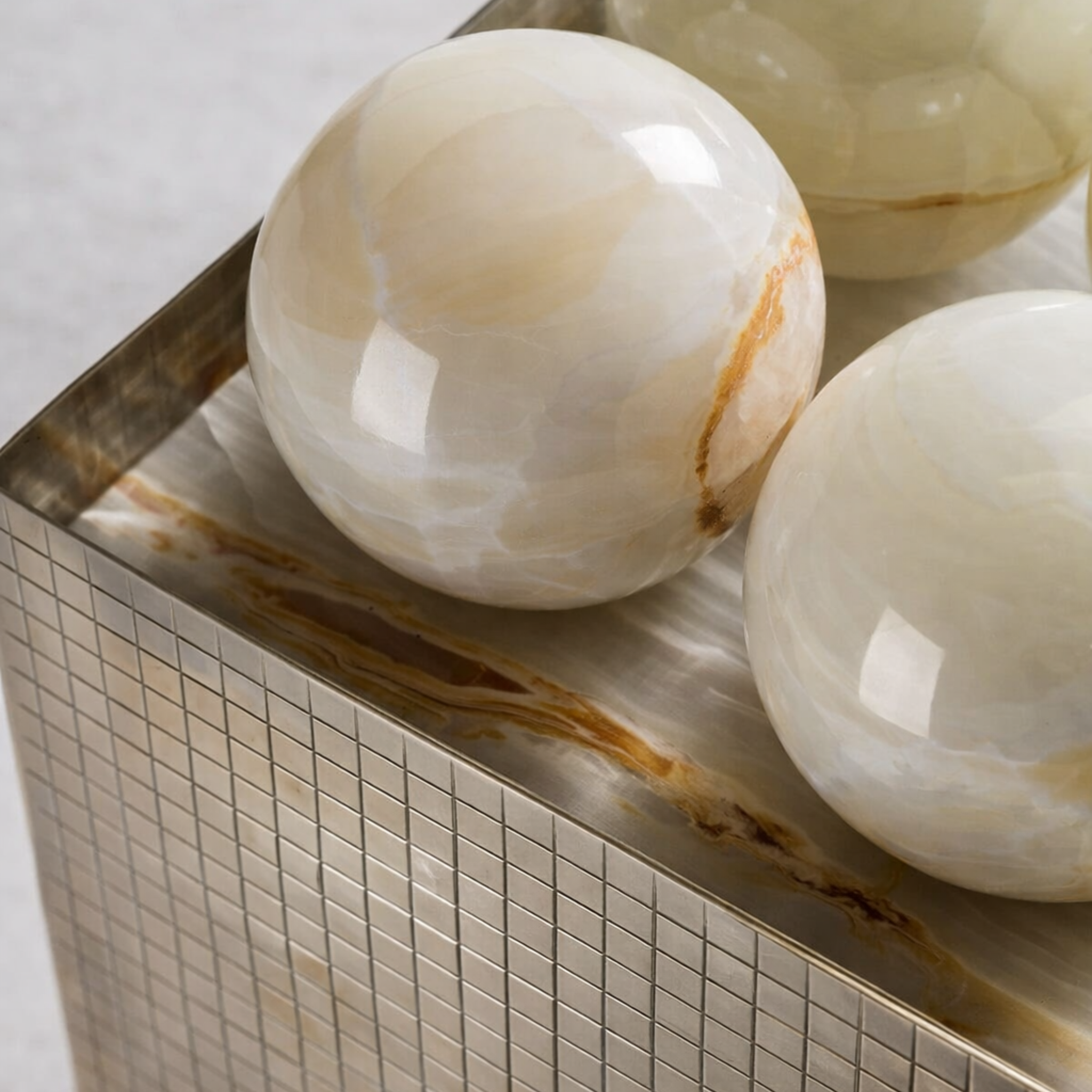 Orbella Mosaic Table Lamp – Decorative Stone Sphere Living Room Bedroom Lighting Modern