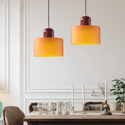 Glass Cylinder Pendant Light – Modern Colourful Hanging Fixture