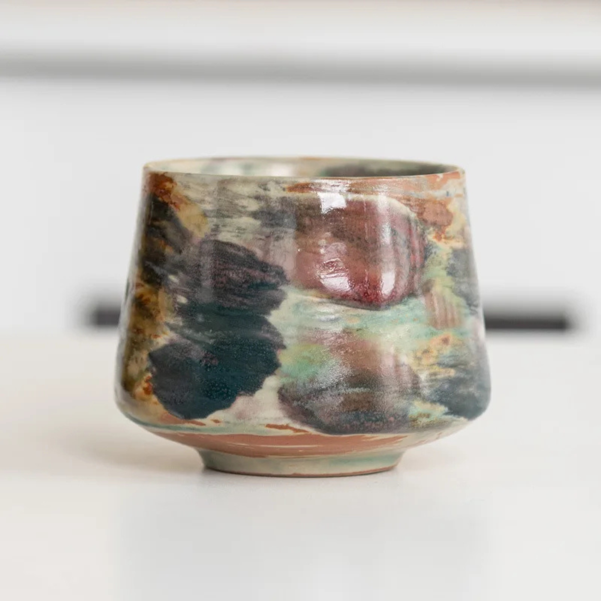 Paloma Ceramic Cup – Handcrafted Reactive Glaze Coffee Mug Latte Cup Artisan Pottery Drinkware